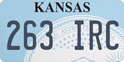 KS license plate 263IRC