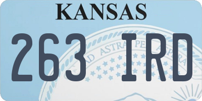 KS license plate 263IRD