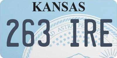 KS license plate 263IRE