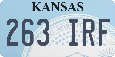 KS license plate 263IRF