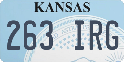 KS license plate 263IRG