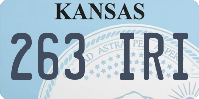 KS license plate 263IRI