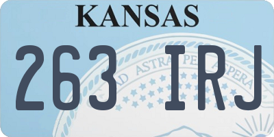 KS license plate 263IRJ