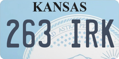 KS license plate 263IRK