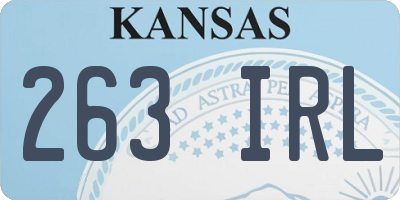 KS license plate 263IRL
