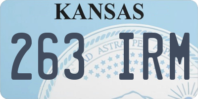 KS license plate 263IRM