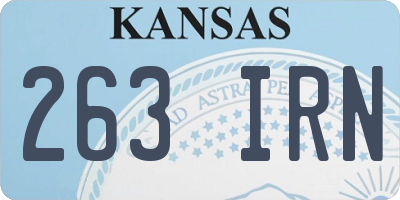KS license plate 263IRN