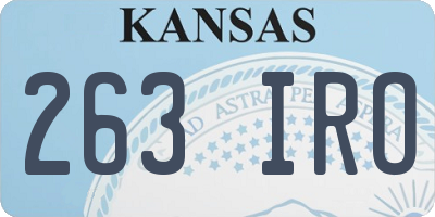 KS license plate 263IRO