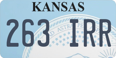 KS license plate 263IRR