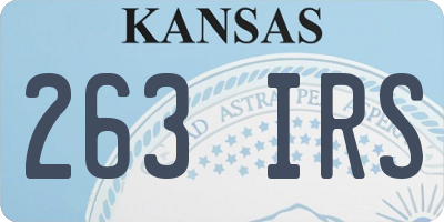 KS license plate 263IRS