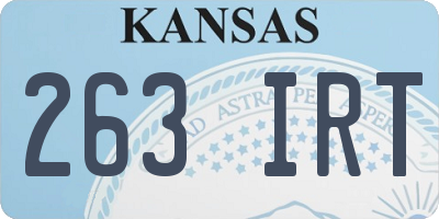 KS license plate 263IRT