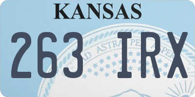 KS license plate 263IRX