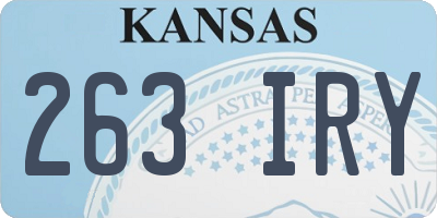 KS license plate 263IRY