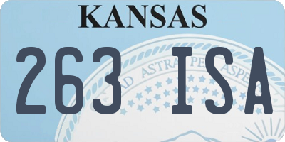 KS license plate 263ISA