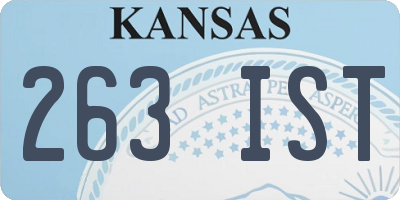 KS license plate 263IST
