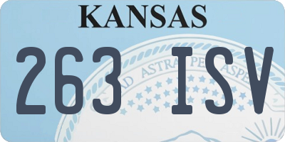 KS license plate 263ISV