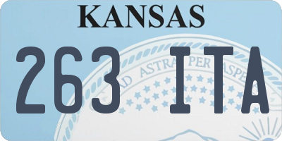 KS license plate 263ITA