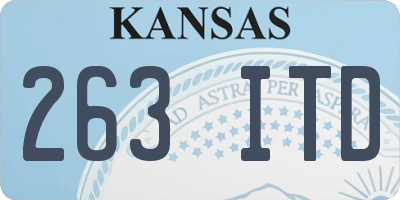 KS license plate 263ITD
