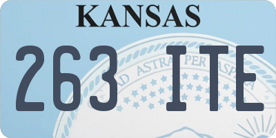 KS license plate 263ITE