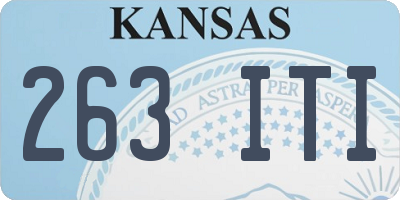 KS license plate 263ITI