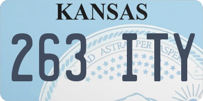 KS license plate 263ITY