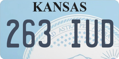 KS license plate 263IUD