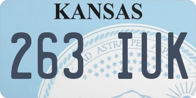 KS license plate 263IUK