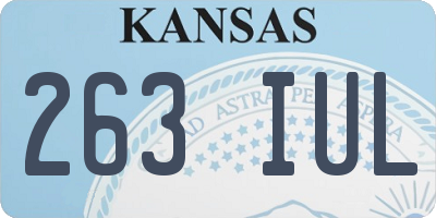 KS license plate 263IUL