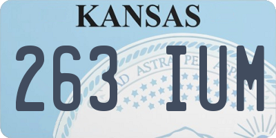KS license plate 263IUM