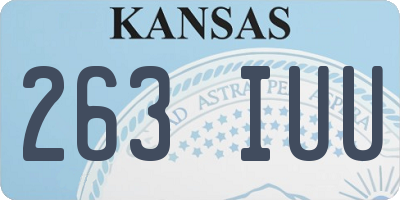 KS license plate 263IUU