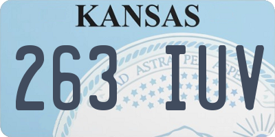 KS license plate 263IUV