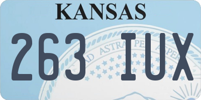 KS license plate 263IUX