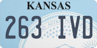 KS license plate 263IVD