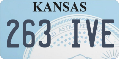 KS license plate 263IVE