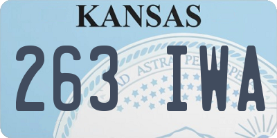 KS license plate 263IWA