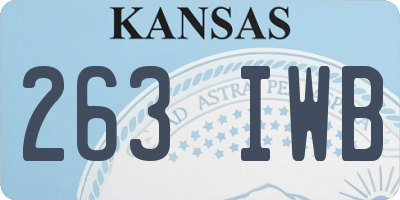 KS license plate 263IWB
