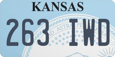 KS license plate 263IWD