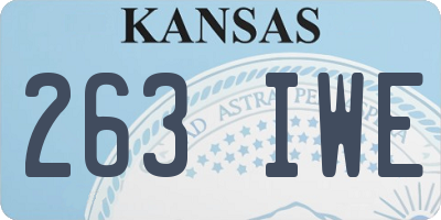 KS license plate 263IWE