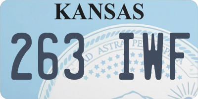 KS license plate 263IWF