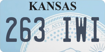 KS license plate 263IWI