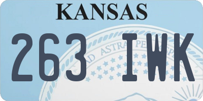 KS license plate 263IWK