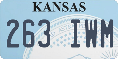 KS license plate 263IWM