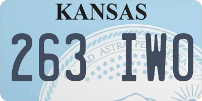KS license plate 263IWO