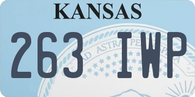KS license plate 263IWP