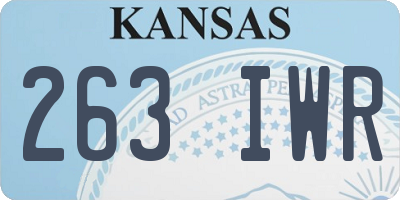 KS license plate 263IWR