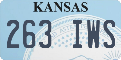 KS license plate 263IWS