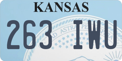 KS license plate 263IWU
