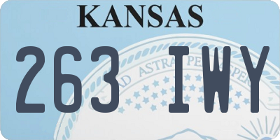 KS license plate 263IWY