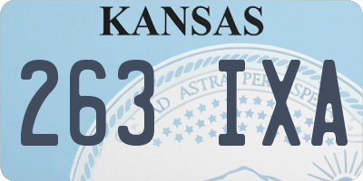KS license plate 263IXA