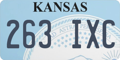 KS license plate 263IXC
